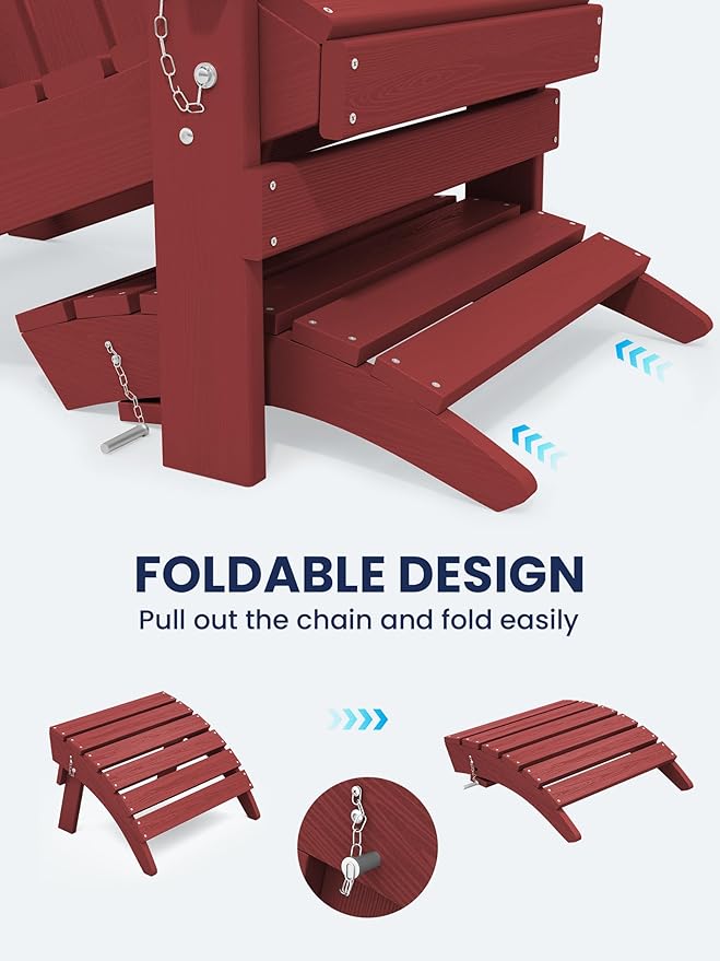 KINGYES Folding Adirondack Ottoman - Image 6
