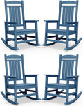 SERWALL Rocking Chairs Set of 4, HDPE Outdoor Rocking Chair, All-Weather Porch by SERWALL