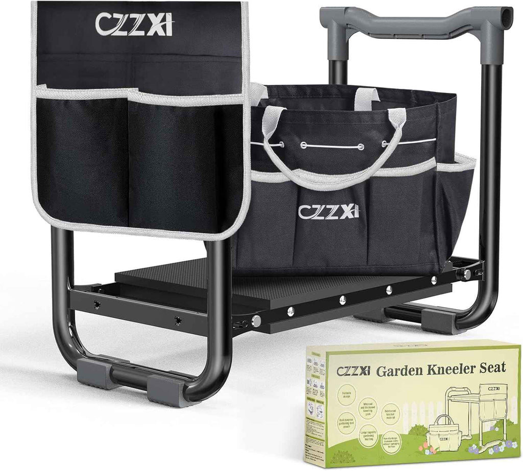 CZZXI Garden Kneeler and Seat, Wider and Thicker Kneeling Pad | Heavy Duty Gardening Stool with Gardening Tool Pouch and Bag, Garden Bench/Chair Gifts for Women, Seniors