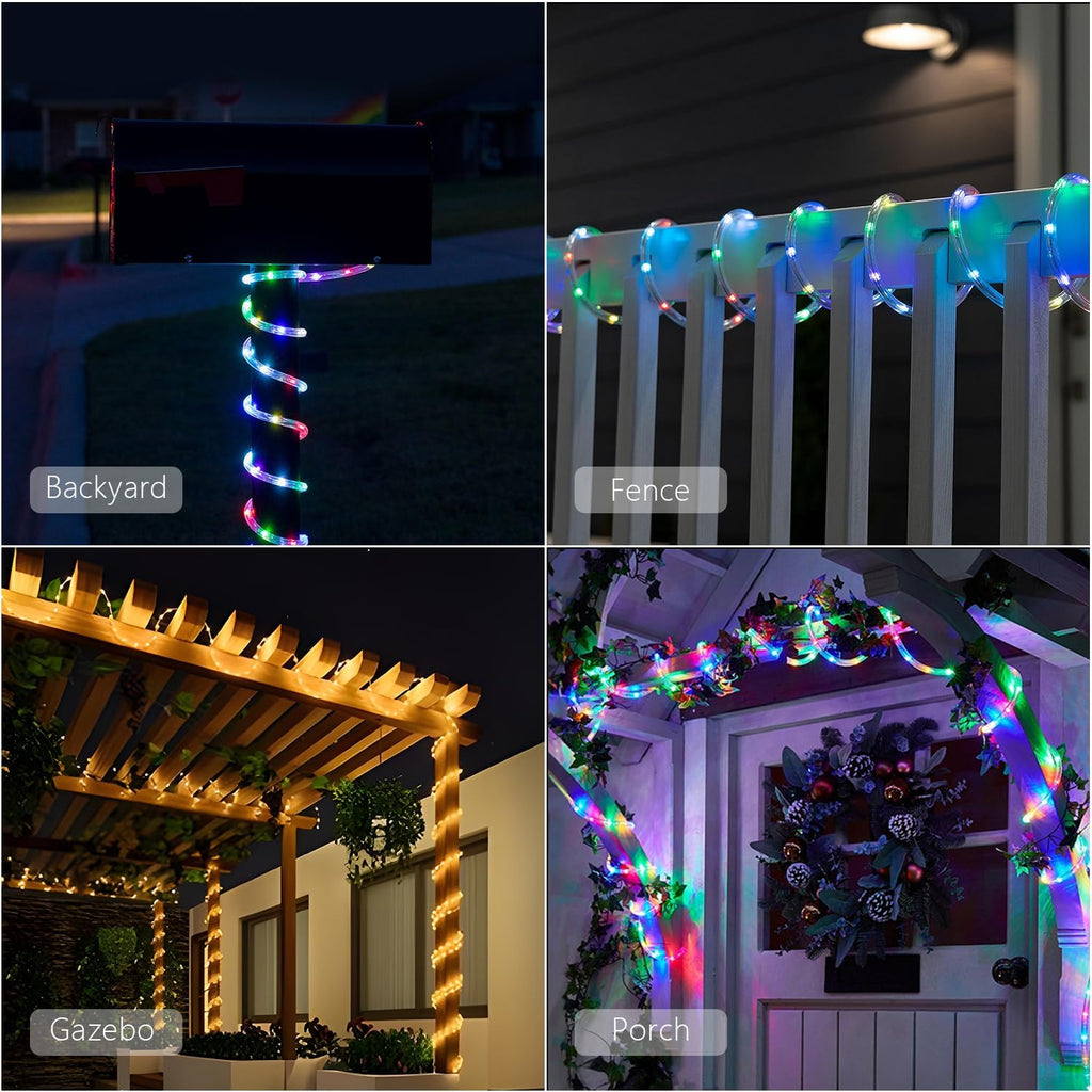 ANJAYLIA 40FT 120 LED Color Changing Rope Lights with Plug and Remote | Led Outdoor Waterproof Rope Light with 18 Color Option, 7 Modes, Timer, Memory, Remote for Bedroom, Deck, and Holiday Decor