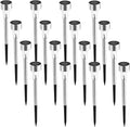 SOLPEX 16 Pack Solar Lights Outdoor, Stainless Steel Solar Pathway Lights | Solar Lights Outdoor Waterproof ,LED Landscape Lighting Walkway for Landscape/ Patio/Lawn/Yard/Driveway-Cold White