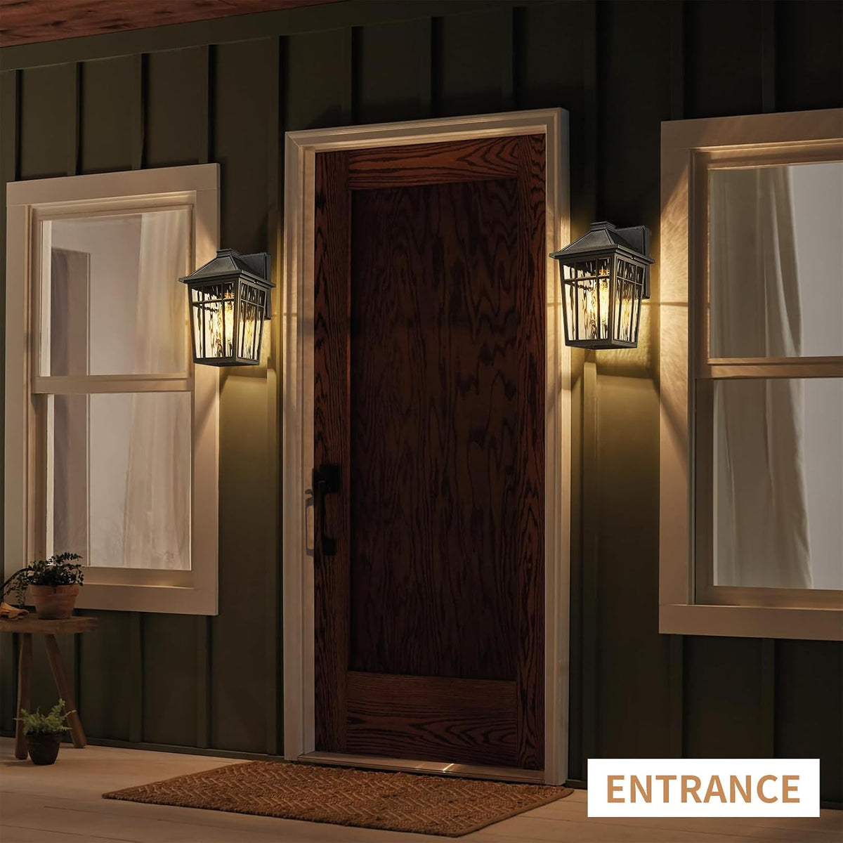 Darkaway Outdoor Wall Lights for House, Exterior Lighting Fixtures Wall Mount Porch Lights Waterproof Outdoor Sconce Lights with Water Ripple Glass for Patio Hallway Garage