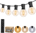 150FT LED Outdoor String Lights with Dimmable 3 Color Lights with Remote | String Light for Outside, G40 Globe Waterproof Patio Lights with 75+2 Shatterproof Bulbs for Party Backyard BBQ House Camping