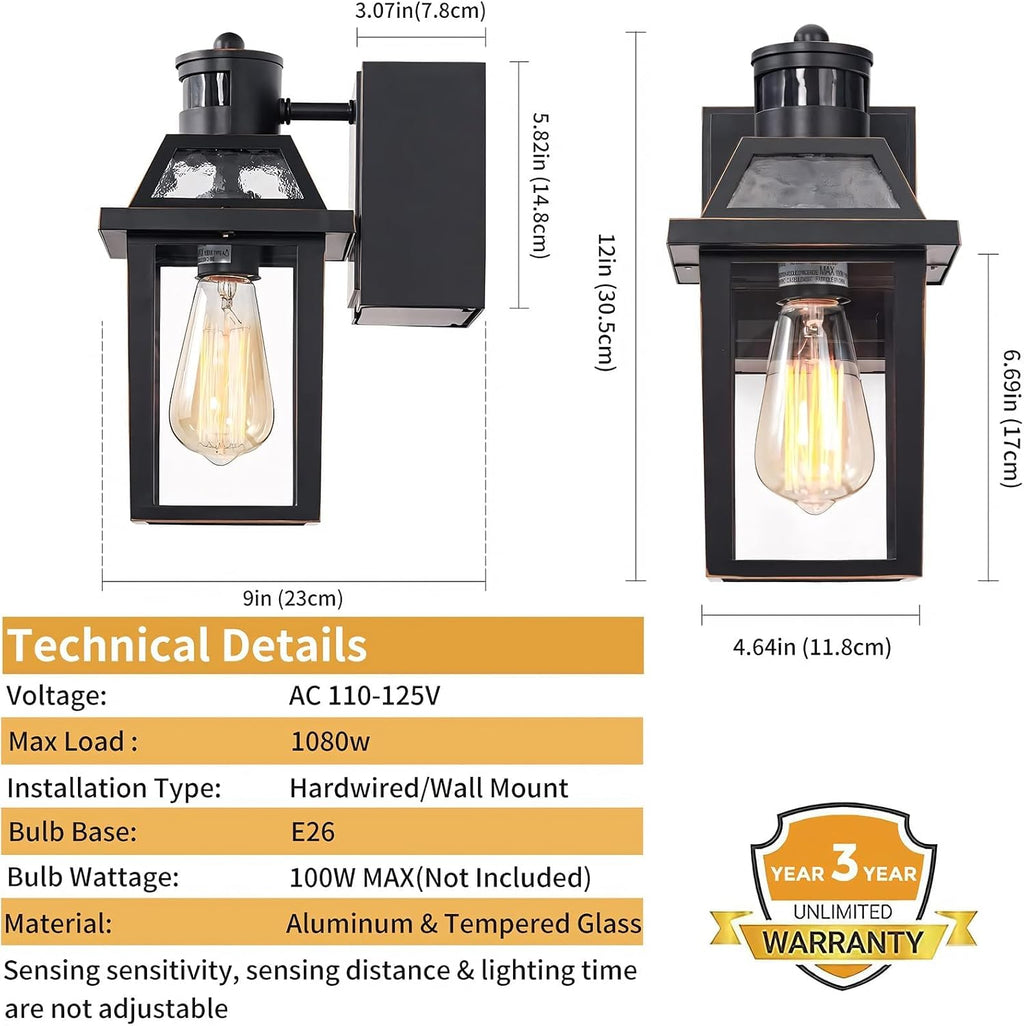 Yisuro Porch Lights with GFCI Outlet, Dusk to Dawn Outdoor Lights with Outlet, 3 Lighting Modes Exterior Light Fixture Waterproof, Outside Lights for House Front Door Patio Garage