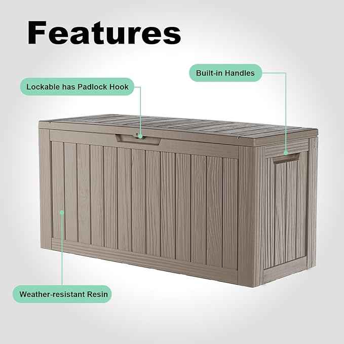 DRATO 80 Gallon Large Deck Box, Outdoor Storage Box