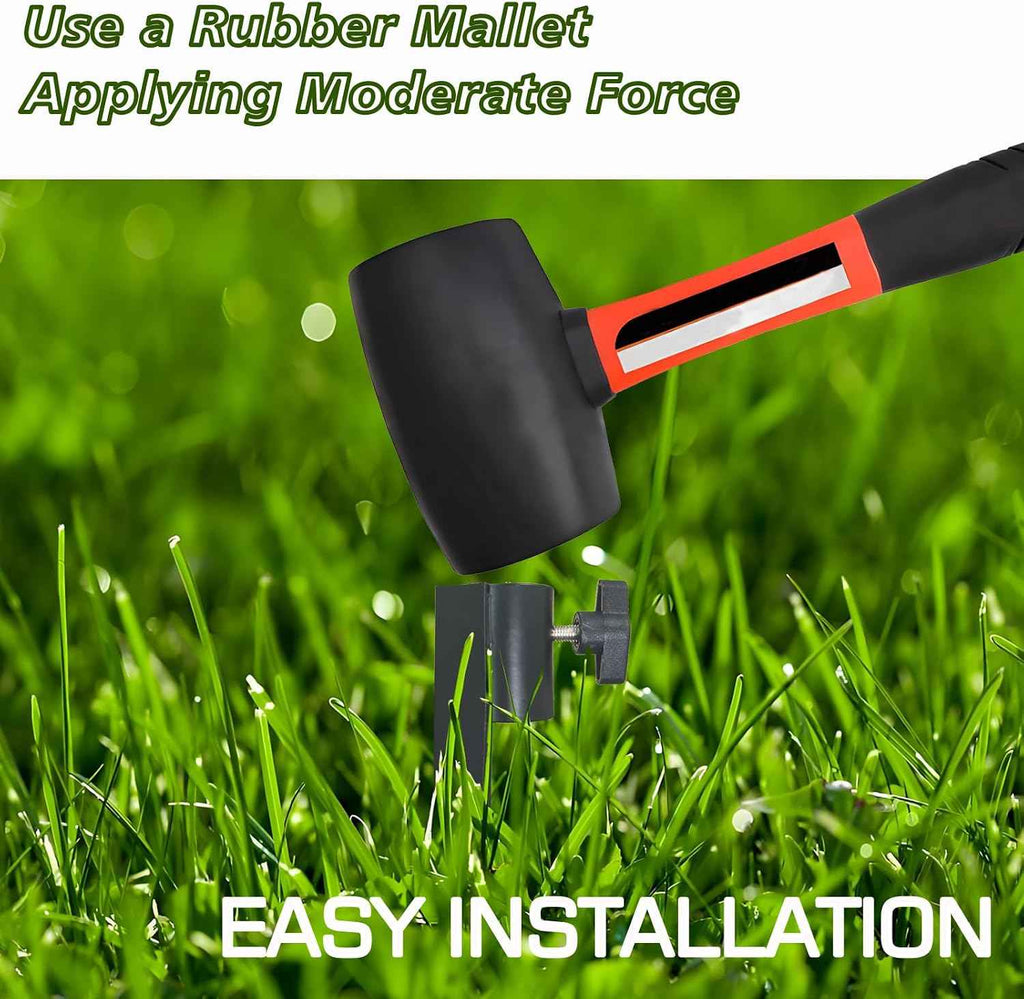 Outdoor Metal Stakes for Ground, Garden Stakes for Lights,Used for Replacement Metal Ground Spike in Live Flame Torches and Solar Lights-6.7 Inch (Black 4 Pack)