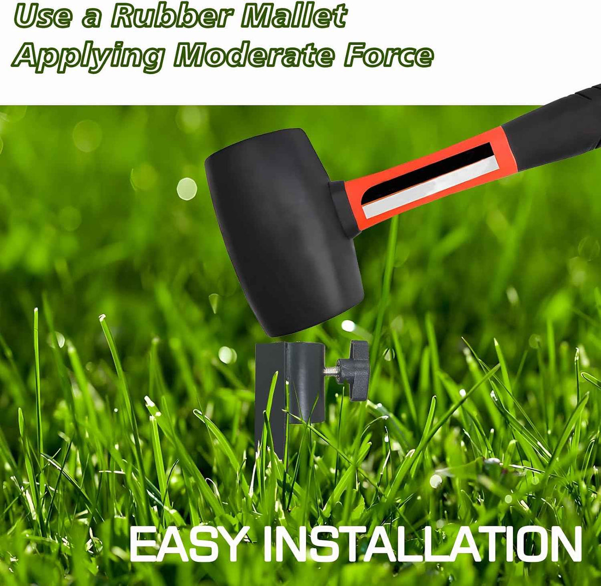 Outdoor Metal Stakes for Ground, Garden Stakes for Lights,Used for Replacement Metal Ground Spike in Live Flame Torches and Solar Lights-6.7 Inch (Black 4 Pack)