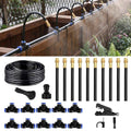 360° Adjustable Drip Irrigation System - Compatible 1/4" Irrigation System, 33FT Garden Watering Atomizing System with 10pcs Nozzles, Greenhouse Accessories for Yard, Lawn, Plants, Garden (33Ft)