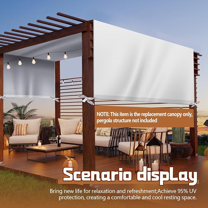 Universal Pergola Replacement Canopy Outdoor Canopy Shade Cover Waterproof - Image 7