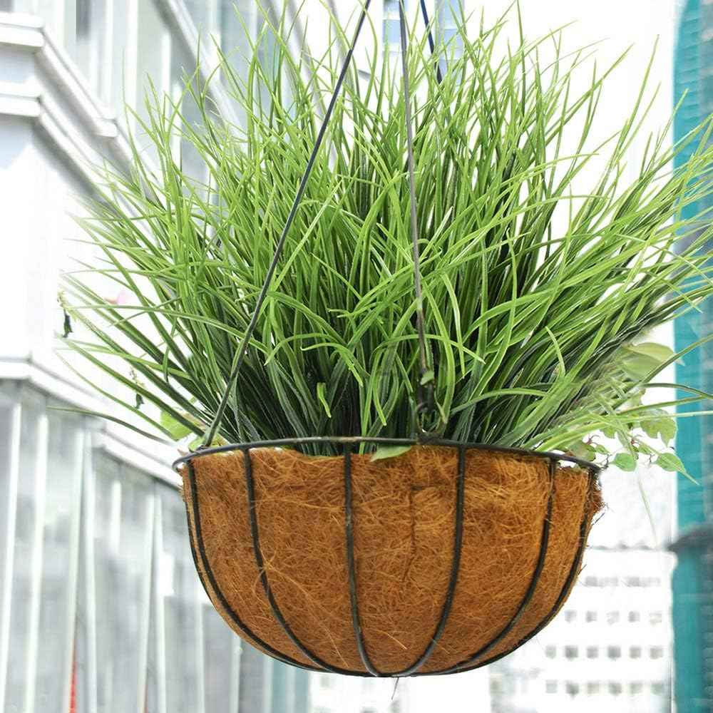 DVGUN Artificial 4 Count Pack of 4 - Artificial Plastic Outdoor UV Resistant Faux Garden Resistant Wheat Grass Greenery for House Plants Bushes Shrubs Indoor Decor
