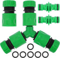 7Pcs Garden Hose Irrigation Connector Set with 6 Seal Rings, Plastic Tube Adapter Fittings for Outdoor Watering and Garden Hose Repair