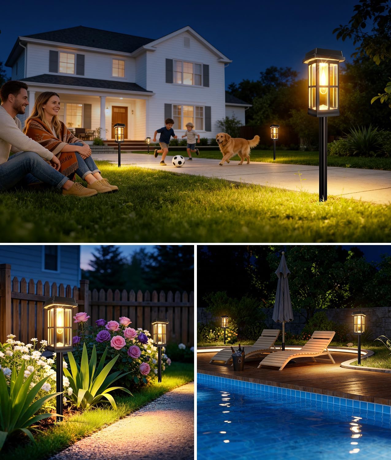 Ahaorigin 8 Pack Solar Pathway Lights Outdoor, 2 Lighting Modes Waterproof Solar Lights Outdoor, Brighter Up to 15Hrs Outdoor Path Lights for Yard Garden Walkway Driveway Sidewalk
