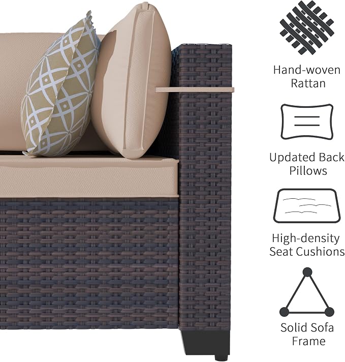 Outdoor Patio Furniture Set, 9 Pieces Outdoor Sectional Furniture Patio Set - Image 2