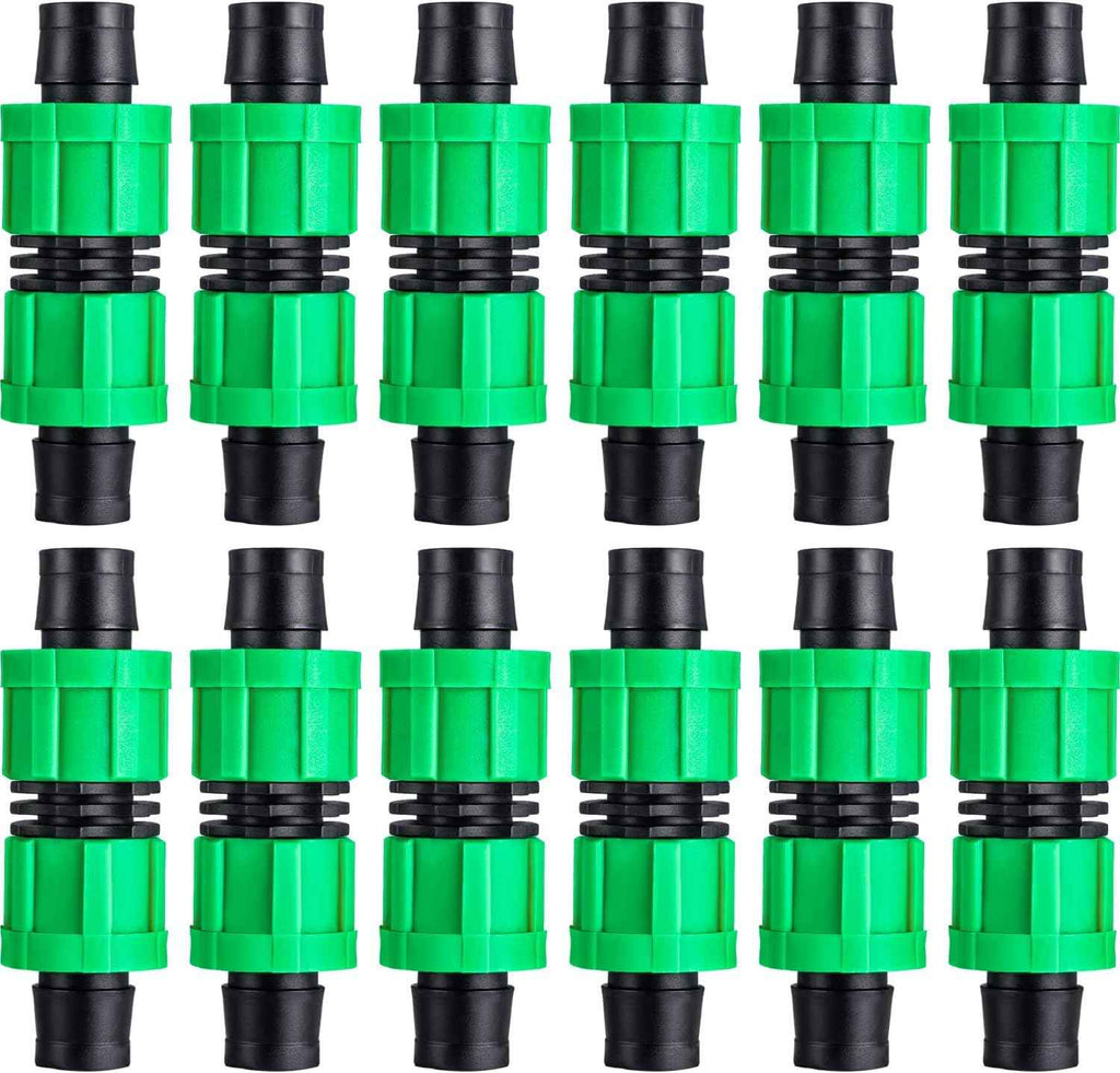 Hotop 12 Pieces 5/8 Drip Irrigation Coupling | Universal Drip Line Coupler Fittings, Works for 16-17mm Tubing or Sprinkler Systems, Durable Garden Watering Connector