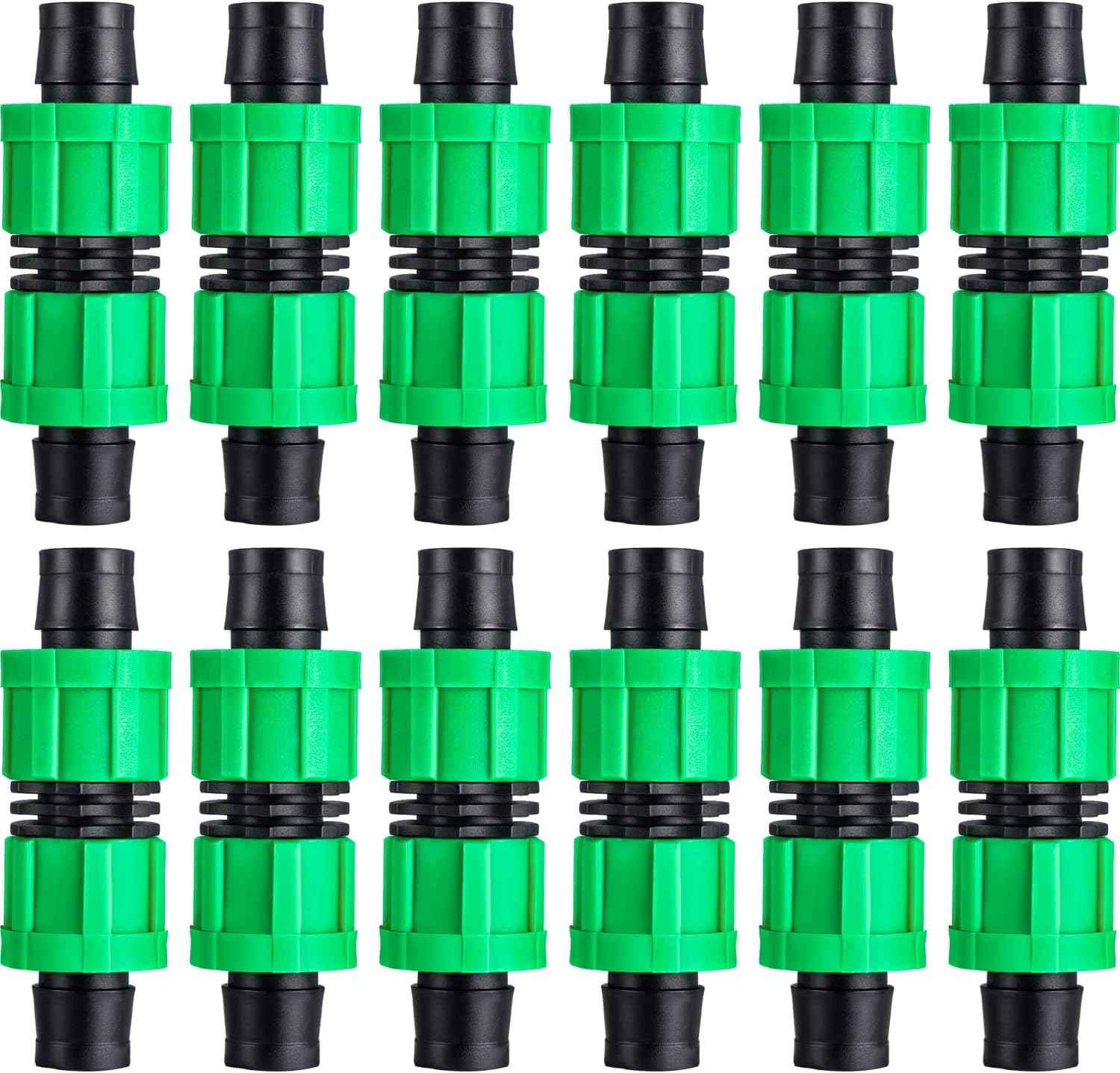 Hotop 12 Pieces 5/8 Drip Irrigation Coupling | Universal Drip Line Coupler Fittings, Works for 16-17mm Tubing or Sprinkler Systems, Durable Garden Watering Connector