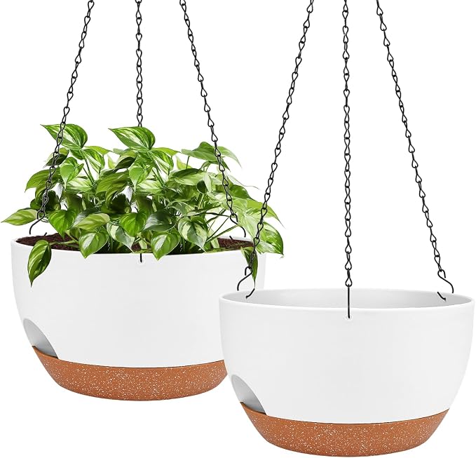 Hanging Planters for Outdoor Indoor Plants, 2 Pack 12 Inch Hanging Basket by Lucieblessdesign