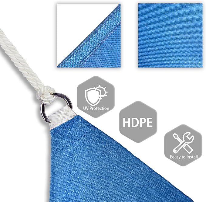 Patio Paradise 7' x 7' x 7' Sun Shade Sail Triangle Canopy Shade Cloth Fabric - Image 3