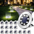 OULONGER 4.6inch Solar Ground Lights 16Packs, Garden Solar Outdoor Waterproof Pathway Bright In-Ground Landscape Lights for Patio, Lawn, Yard, Driveway, Step and Walkway(White Light)