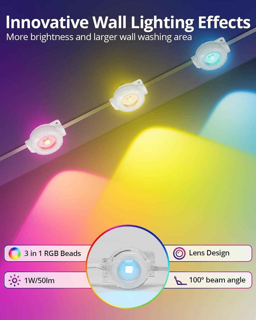 Permanent Outdoor Lights, 111ft with Smart 72 LED Light with App Control, DIY Scene Modes IP65 Waterproof Christmas Outdoor Lights Outside Roofline Decor, Garden Decor, Party, Holiday Xmas