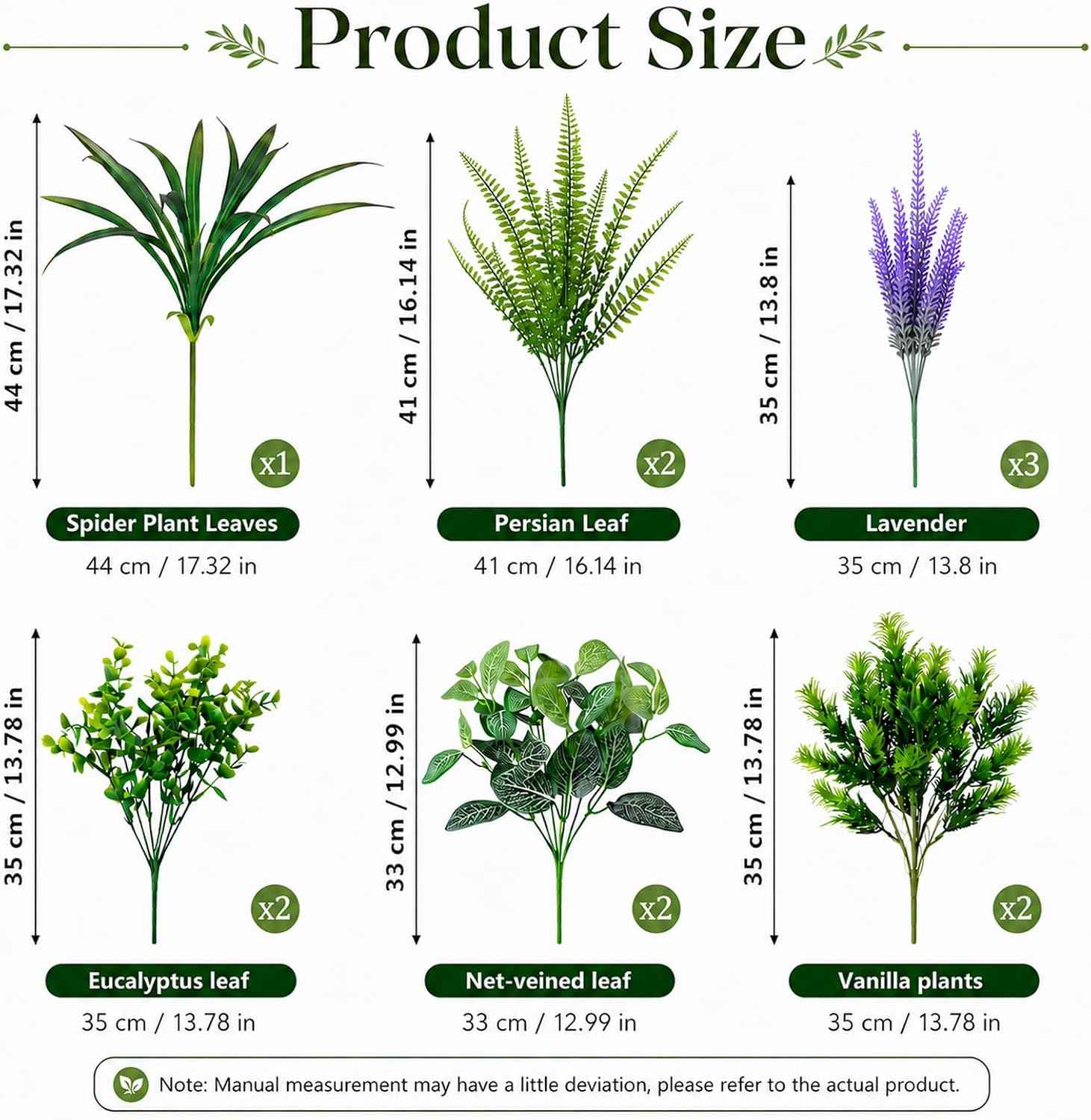 Outdoor Faux Plants UV Resistant - 12 Bouquets Realistic Artificial Eucalyptus Persian Leaf Lavender Greenery for Patio Garden Front Porch Decor Weatherproof Fake Plants for Outside