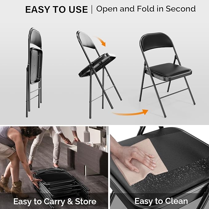 VINGLI 4 Pack Folding Chairs - Image 7