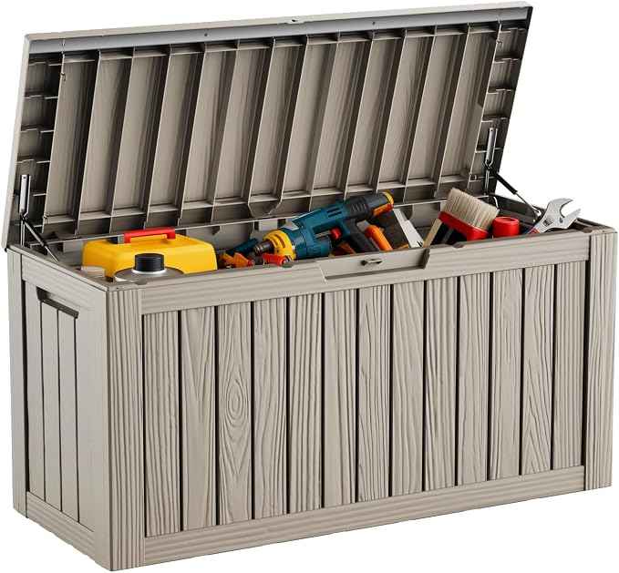 DRATO 80 Gallon Large Deck Box, Outdoor Storage Box