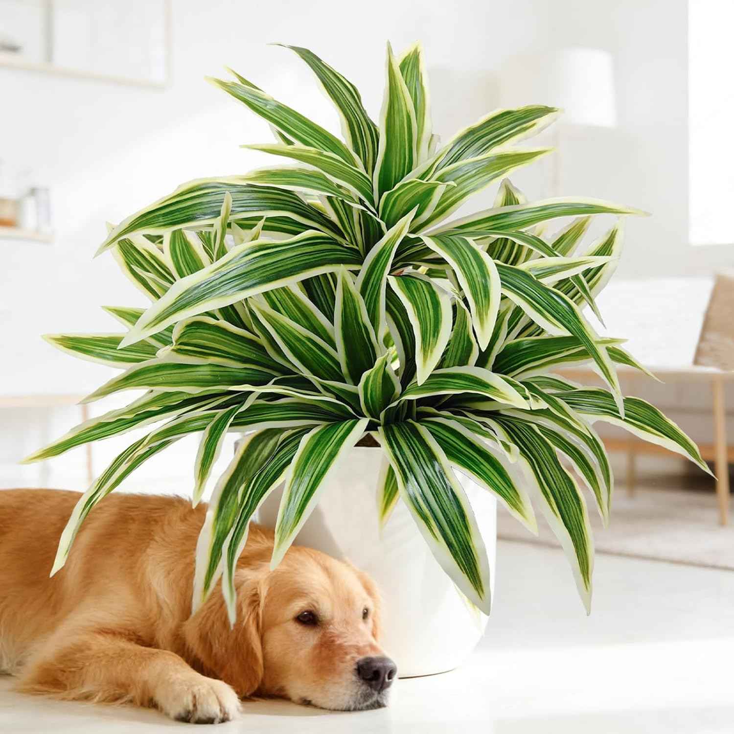 Fake Ferns, Faux Outdoor Plants UV Resistant,3D Real Touch Fake Plants Total 80 Blades,Weatherproof Artificial Plants Outdoor Indoor for Garden Porch Home Office Decor
