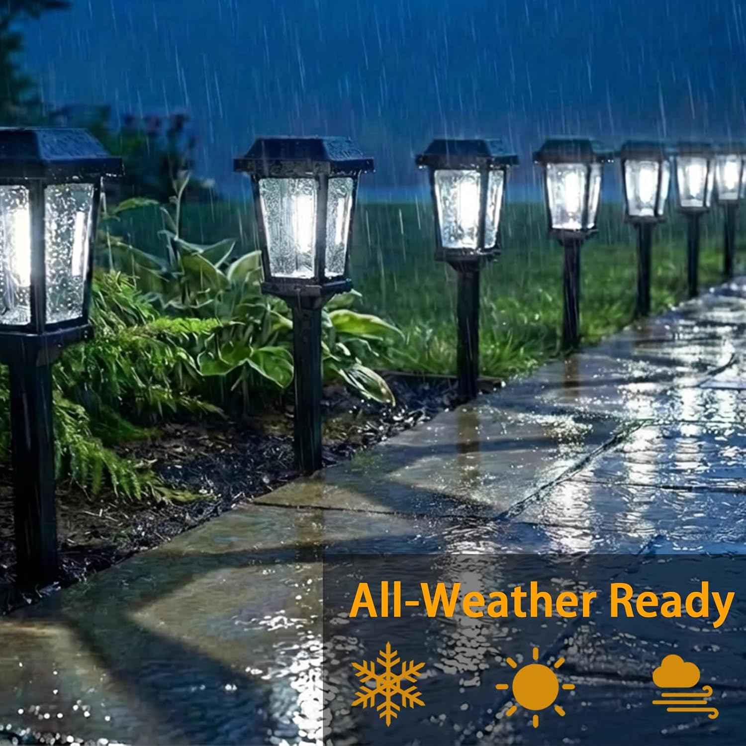 12 Pack Solar Lights Outdoor Pathway, Modern Solar Garden Lights, Waterproof Auto On/Off LED Outdoor Solar Lights for Yard, Landscape Path, Walkway, Driveway Décor