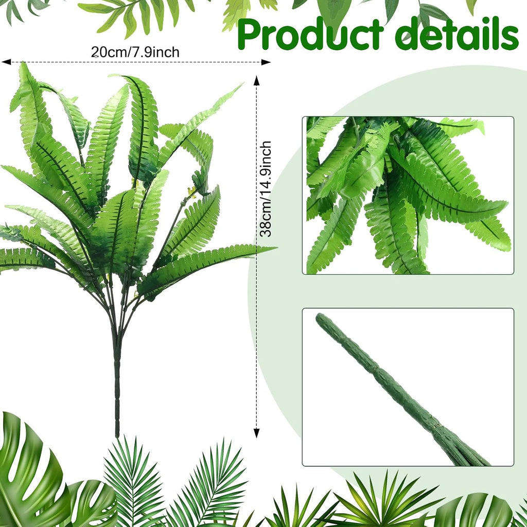 Cindeer 24 Pcs Artificial Flowers Planters for Outdoors, UV Resistant Faux Fake Greenery Plastic Plants Outdoor Indoor for Spring Summer Decors Wedding