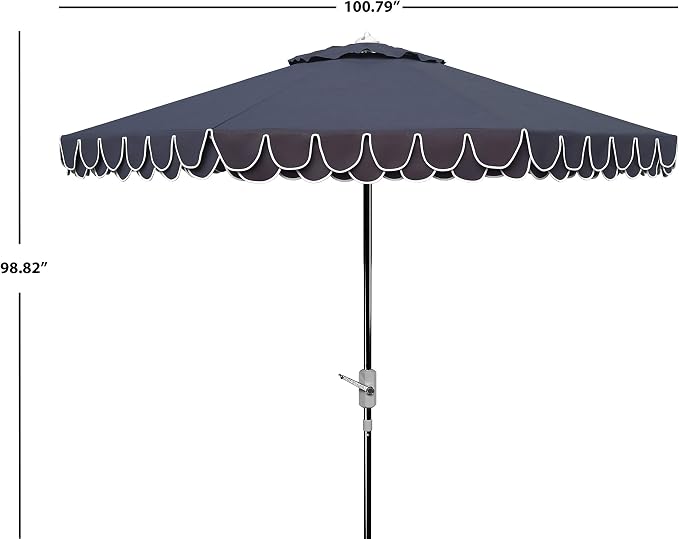 SAFAVIEH 9ft Outdoor Patio Umbrella, Auto Crank Tilt, UV Resistant - Image 3