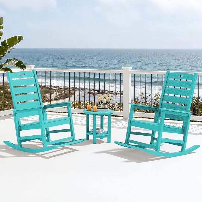 SERWALL Outdoor Rocking Chair Set of 2, Oversized Rocking Chair - Image 10