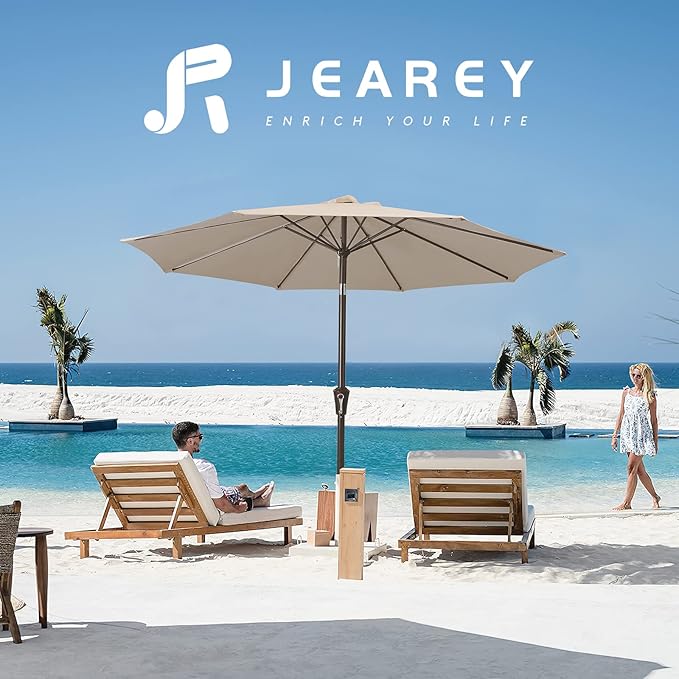 JEAREY 9FT Outdoor Patio Umbrella Outdoor Table Umbrella - Image 6
