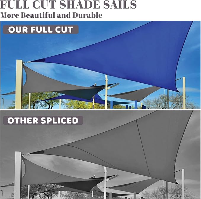 SUNLAX Custom Size 8' x 19' Dark GreySun Shade Sail Canopy Commercial Rectangle - Image 5