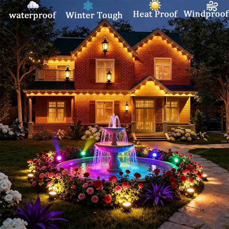 Permanent Outdoor Lights for House (5V, 54Ft (36 LED)) | Smart Outdoor Christmas Lights, IP67 Waterproof, with 213 Modes for Holiday,Party, Daily, APP/Remote Control