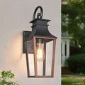 ALVIME Bronze Outdoor Wall Sconces | Beveled Glass Exterior Wall Mount Lantern, Metal Waterproof Outdoor Light Fixtures for Garage, House, Patio, E26 Base