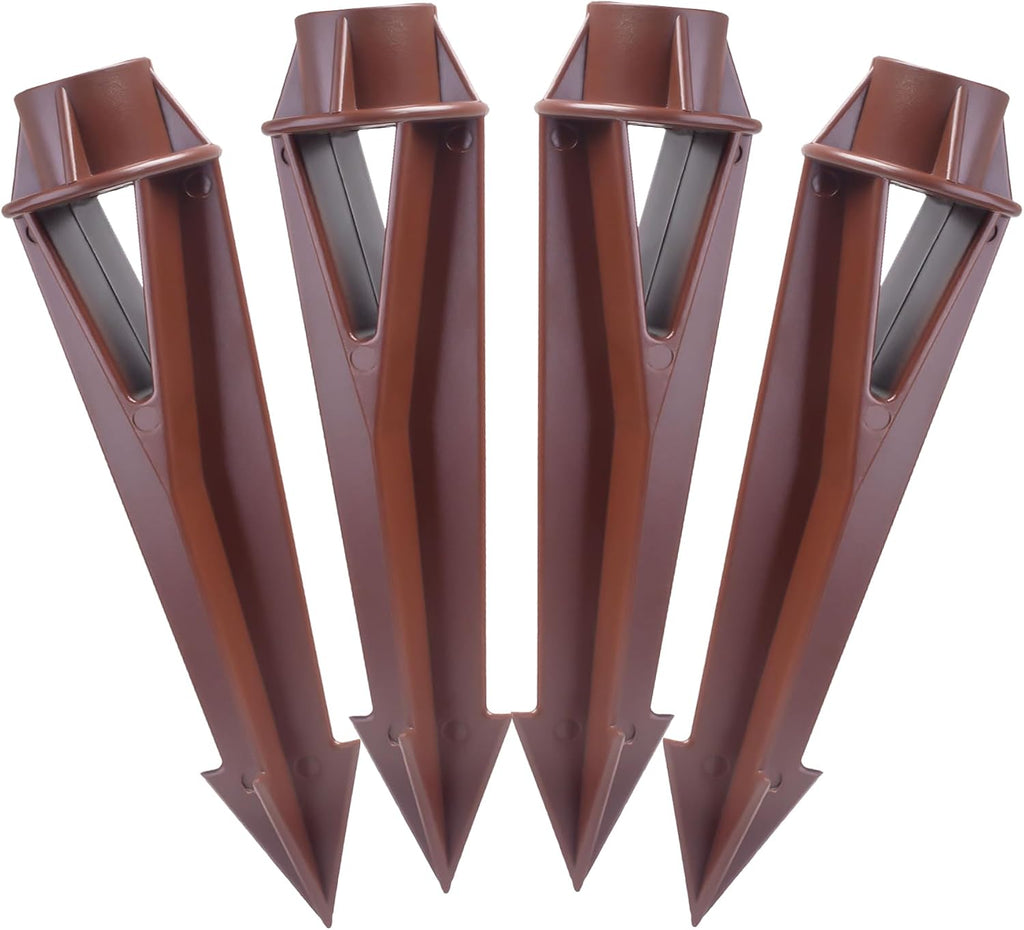 Lighting Ground Stake Spike Replacement for Outdoor Low Voltage Landscape Spotlight Pathway Flood Light,1/2" NPT Thread Brown