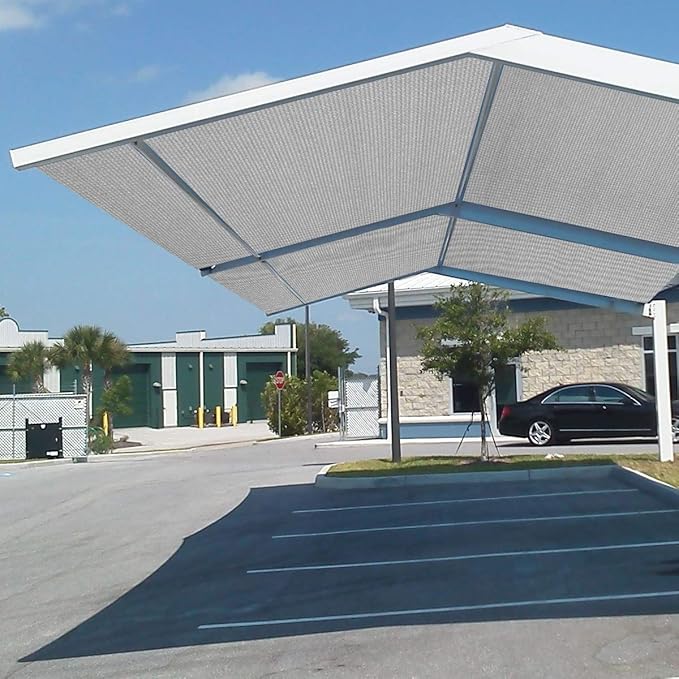 Eden's Decor Straight Flat-Edged Sun Shade Sail Rectangular 5' x 11' Grey - Image 7