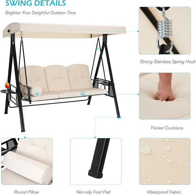 AECOJOY Outdoor Porch Swing - Image 3
