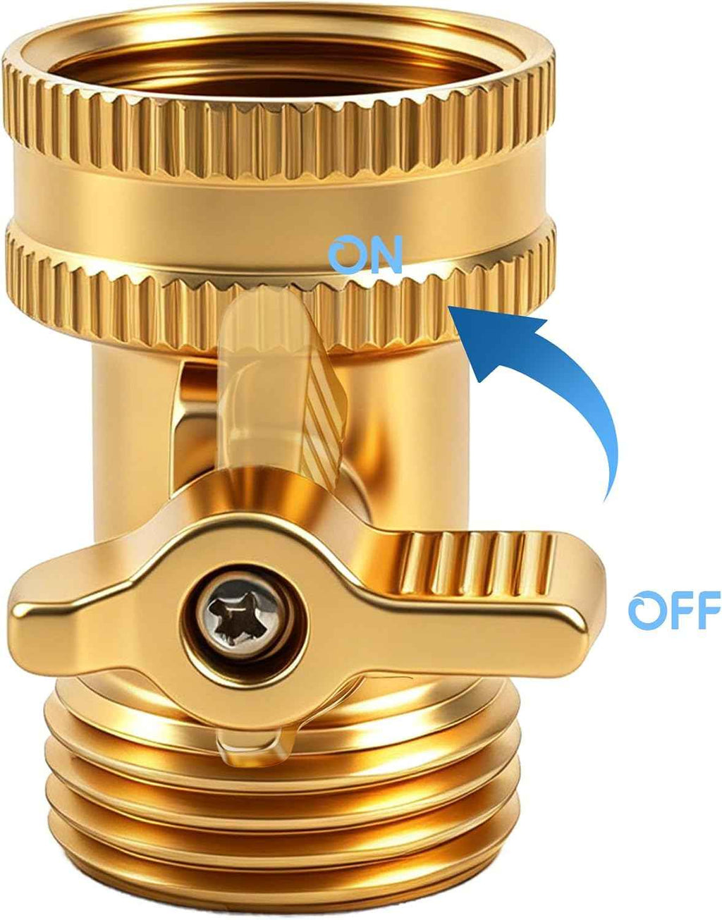 Xiny Tool Brass Garden Hose Shut Off Valve, Heavy Duty 3/4 Inch Solid Brass Garden Hose Shut Off Valve with 4 Extra Rubber Washers