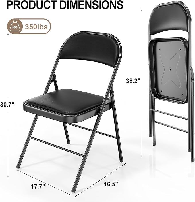 VINGLI 8 Pack Folding Chairs - Image 3