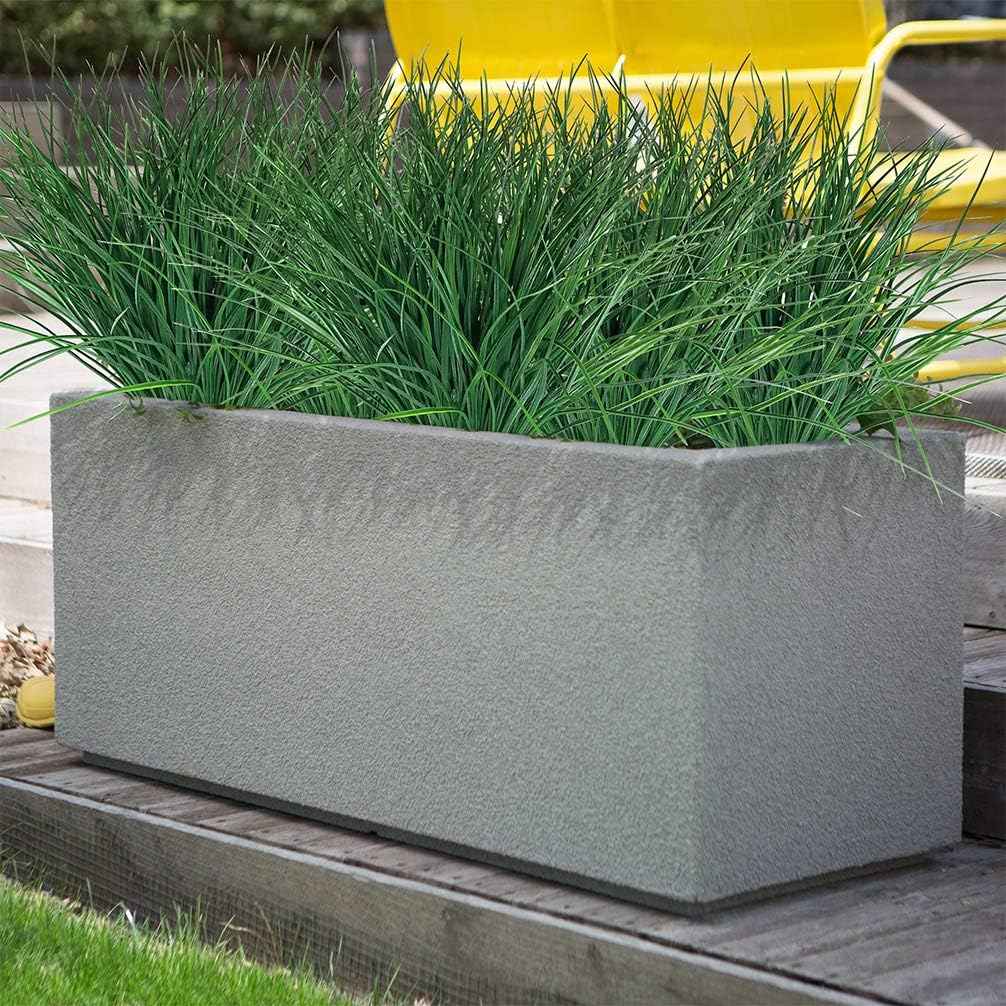 4pcs Artificial Fake Grass Plants Flowers Faux Plastic Wheat Grass Outdoor UV Resistant Greenery Shrubs Plant for Outdoor Planters Wedding Indoor Outside Hanging Home Garden Décor(4, Green)
