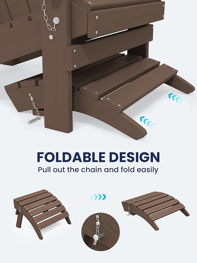 KINGYES Folding Adirondack Ottomans Set of 2 - Image 5