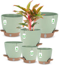 Self Watering Planter Set with Visual Water Level, Modern 8+7+6.5+6+5.5+5 Inch by Ezmixcoop