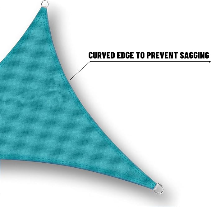 SUNNY GUARD Waterproof Sun Shade Sail 12'x15'x19.2' Turquoise Blue Right - Image 5
