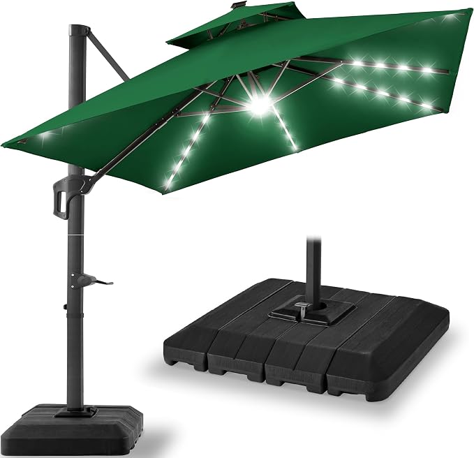 Best Choice Products 12x12ft LED Cantilever Patio Umbrella w/Base Included & by BestChoiceProducts