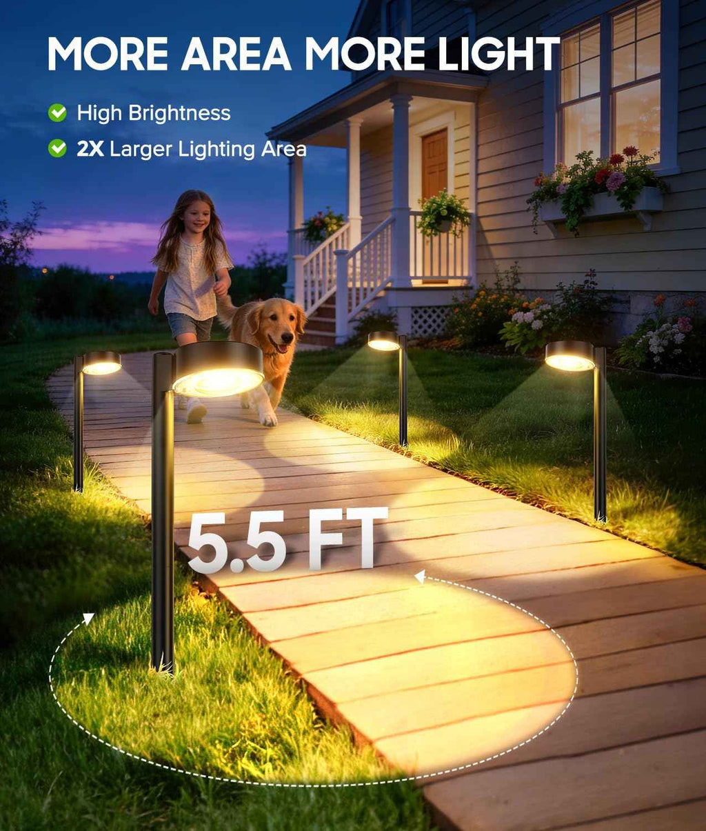 ELECLINK 12 Pack Solar Pathway Lights Outdoor, Solar Powered Landscape Path Light with Larger LED Lens, Brighter Up to 12 Hrs Waterproof Outdoor Solar Light for Yard Garden Walkway Driveway Sidewalk