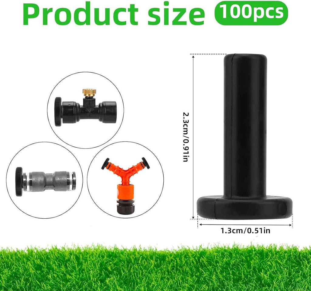 100pcs Garden Watering Sprinkler Nozzles Heavy Type Rubber Irrigation Connector Fittings with Quickly Connects Flexible Garden Watering Accessories