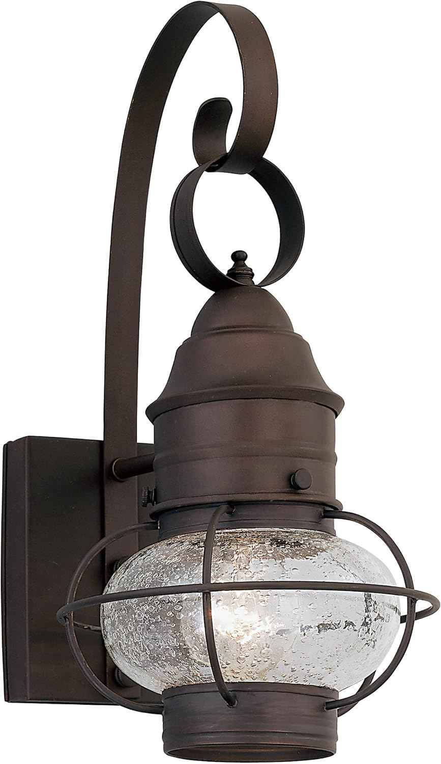 Designers Fountain Nantucket Outdoor Light Fixture, 14.25 Inch Exterior Wall Lantern Sconce for Front Door, Patio and Porch, Rustic, 1751-RT
