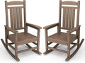 KINGYES Outdoor Rocking Chair Set of 2, High Density Polyethylene Patio Rocking