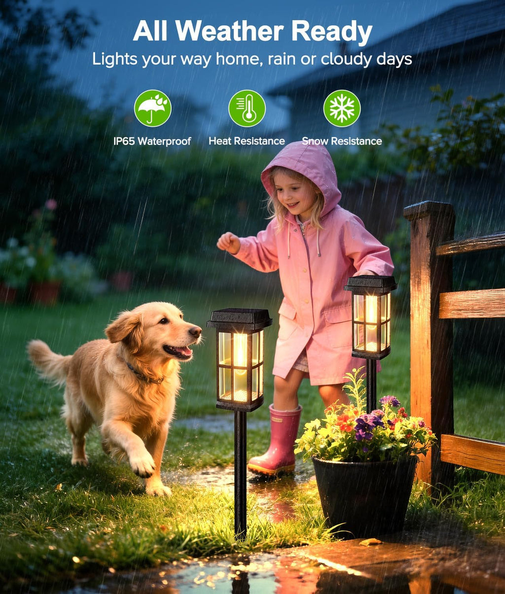 Ahaorigin 8 Pack Solar Pathway Lights Outdoor, 2 Lighting Modes Waterproof Solar Lights Outdoor, Brighter Up to 15Hrs Outdoor Path Lights for Yard Garden Walkway Driveway Sidewalk